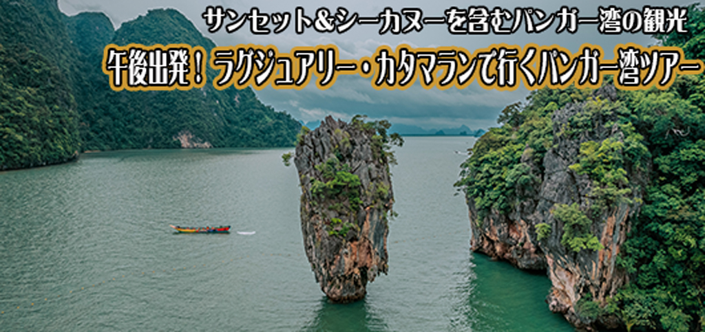 昼出発ラグジュアリーカタマラン船でゆくパンガー湾ツアー